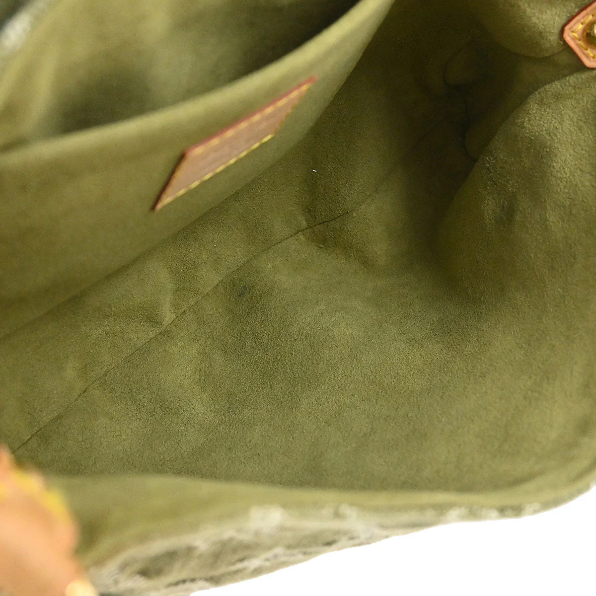 Louis Vuitton 2006 Khaki Monogram Denim Mini Pleaty Handbag M95217 - Image 8