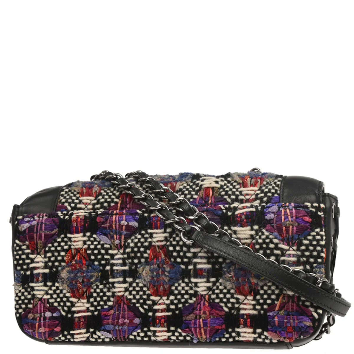 Chanel 2017 Black Tweed Lambskin Coco Corset Flap Bag Shoulder Bag - Image 2