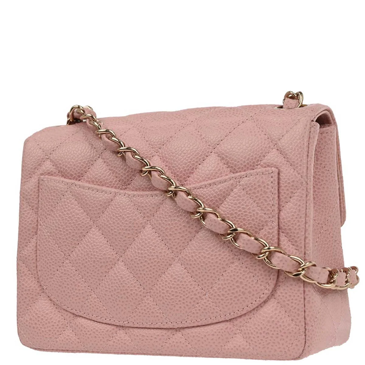 Chanel Pink Caviar Skin Mini Classic Square Flap Bag 17 - Image 2