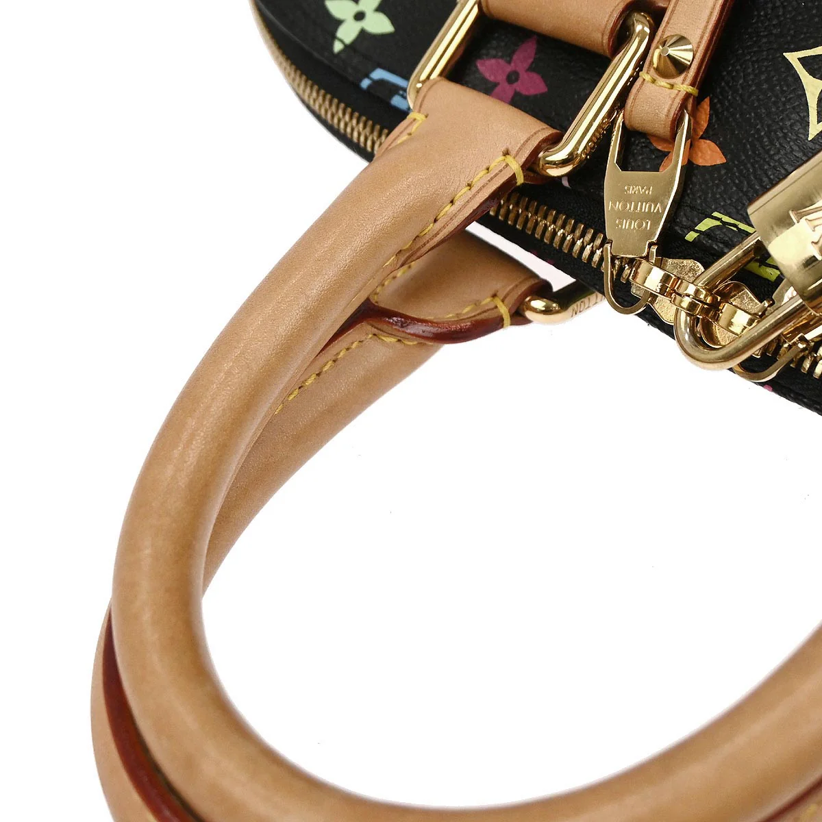 Louis Vuitton 2011 Black Monogram Multicolor Alma GM Handbag M40442 - Image 3
