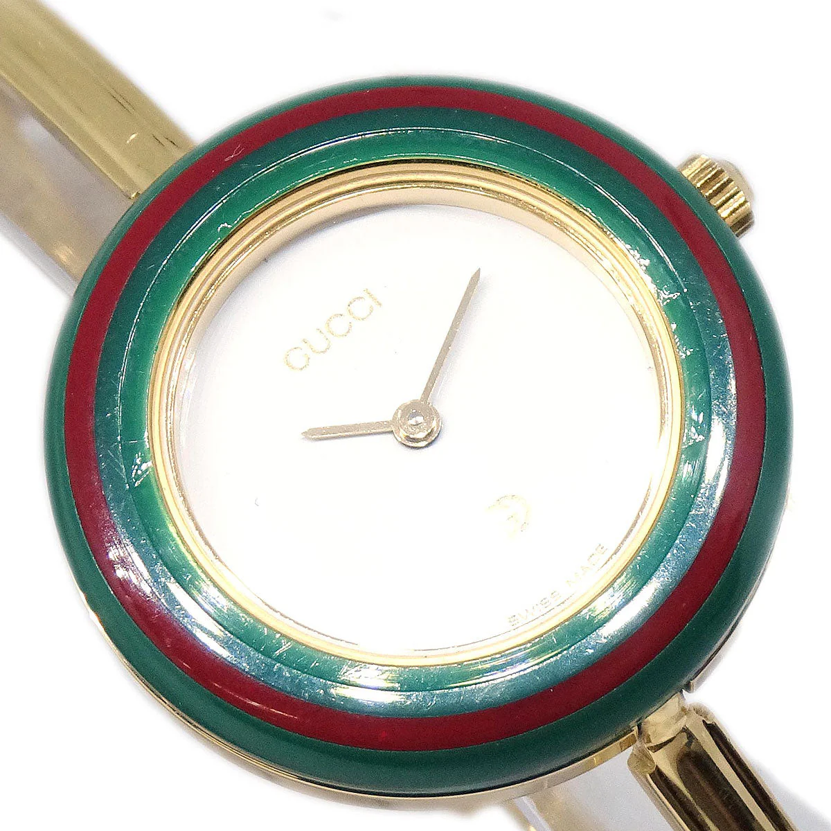 Gucci 11/12 Change Bezel Chameleon Quartz Watch SS - Image 4