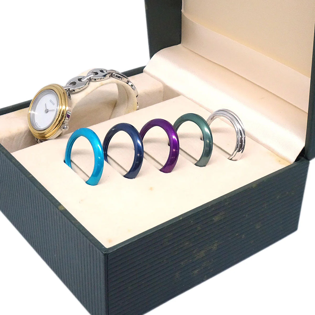 Gucci 11/12.2L Change Bezel Chameleon Quartz Watch SS - Image 3
