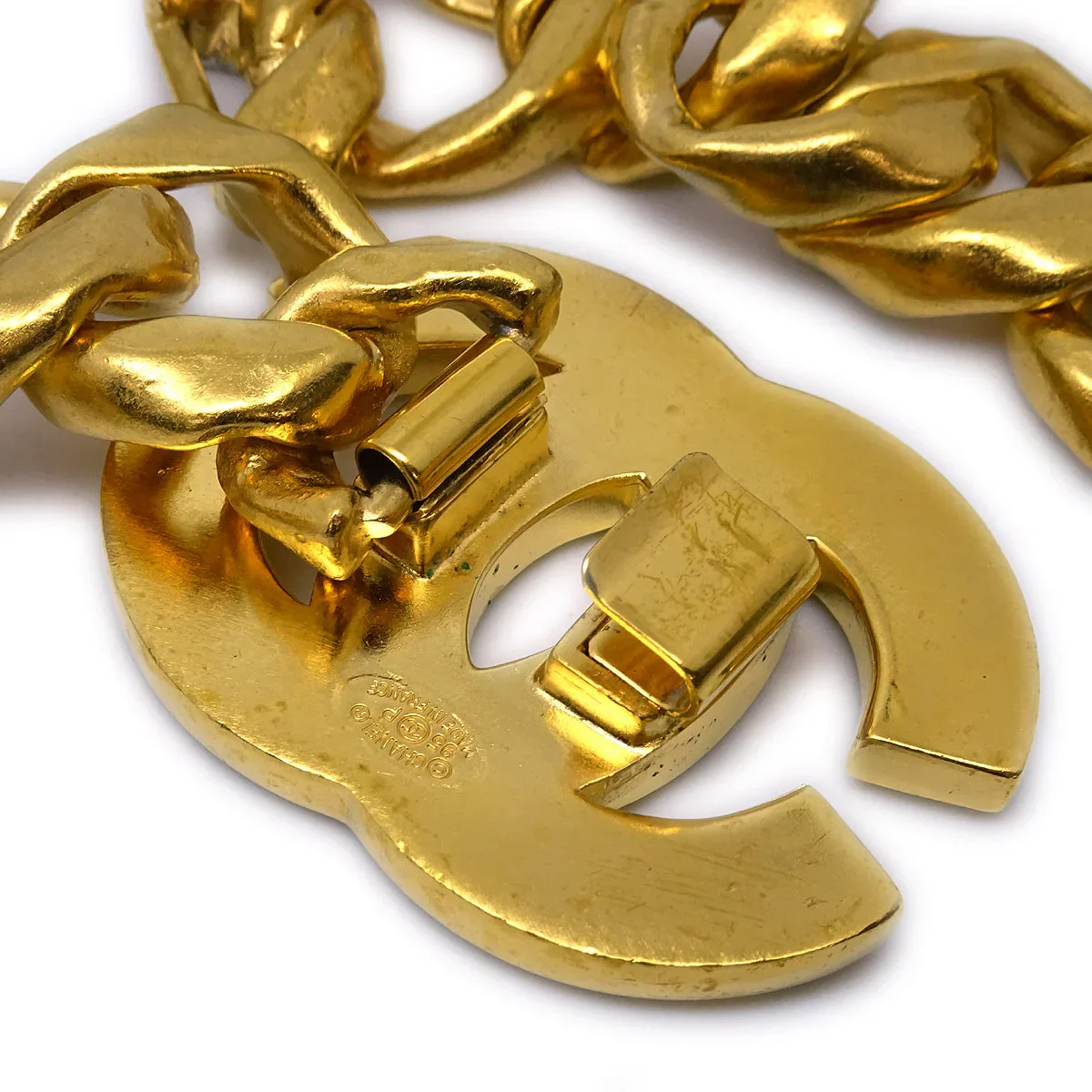 Chanel 1995 Spring Gold & Rhinestones CC Chain Belt - Image 4
