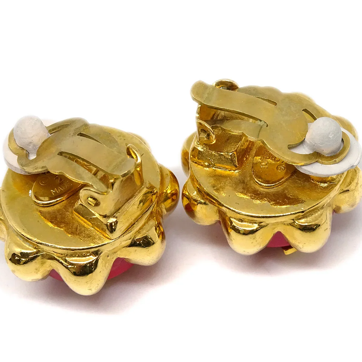 Chanel Button Earrings Gold Clip-On 29 - Image 3