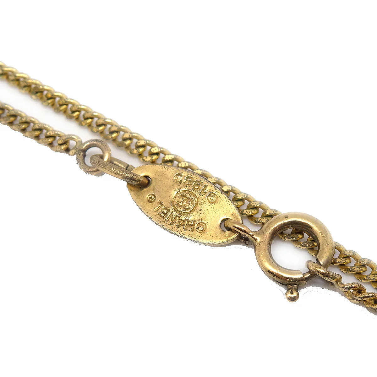 Chanel Clover Pendant Necklace Gold 1993 - Image 4