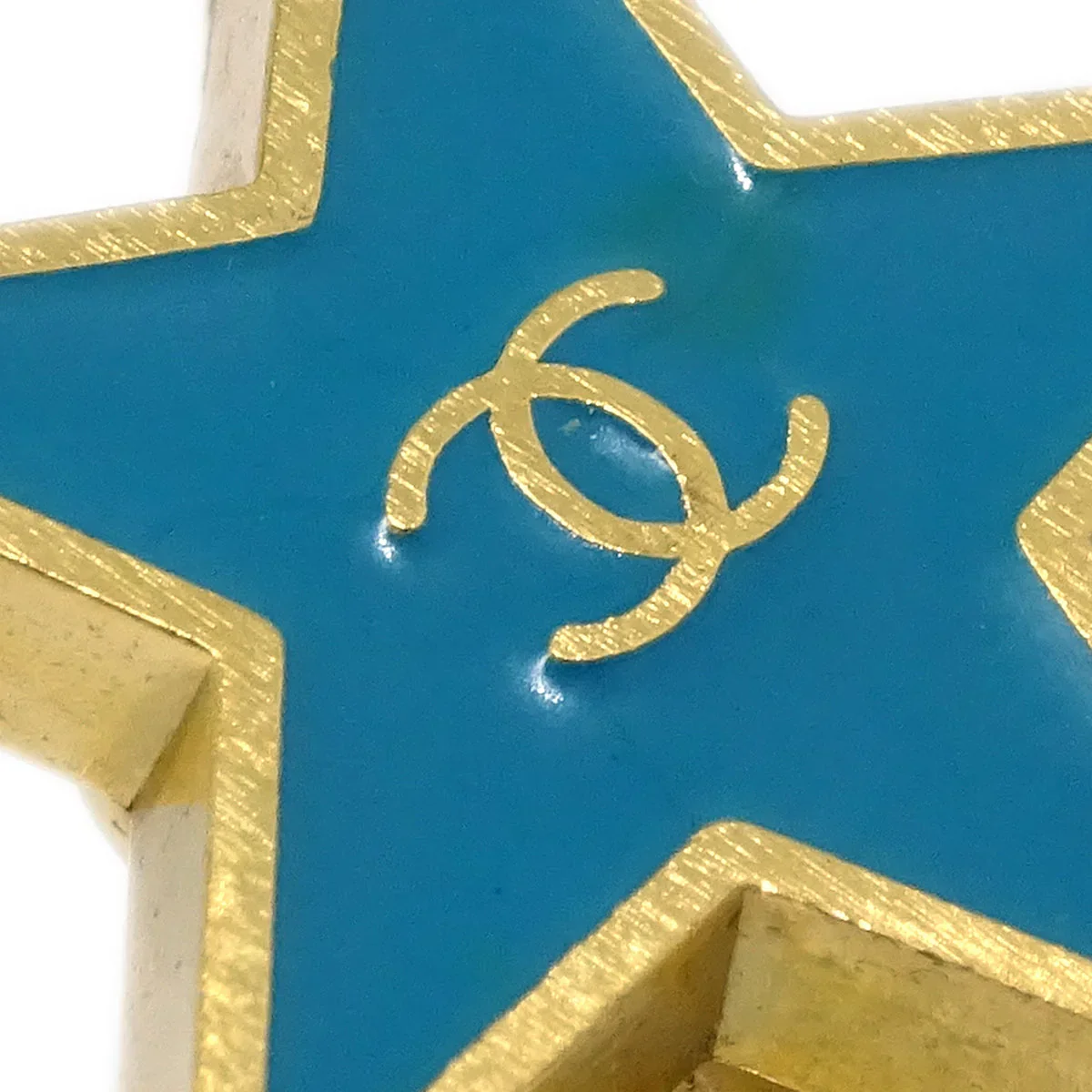 Chanel Star Earrings Clip-On Blue 01P - Image 2