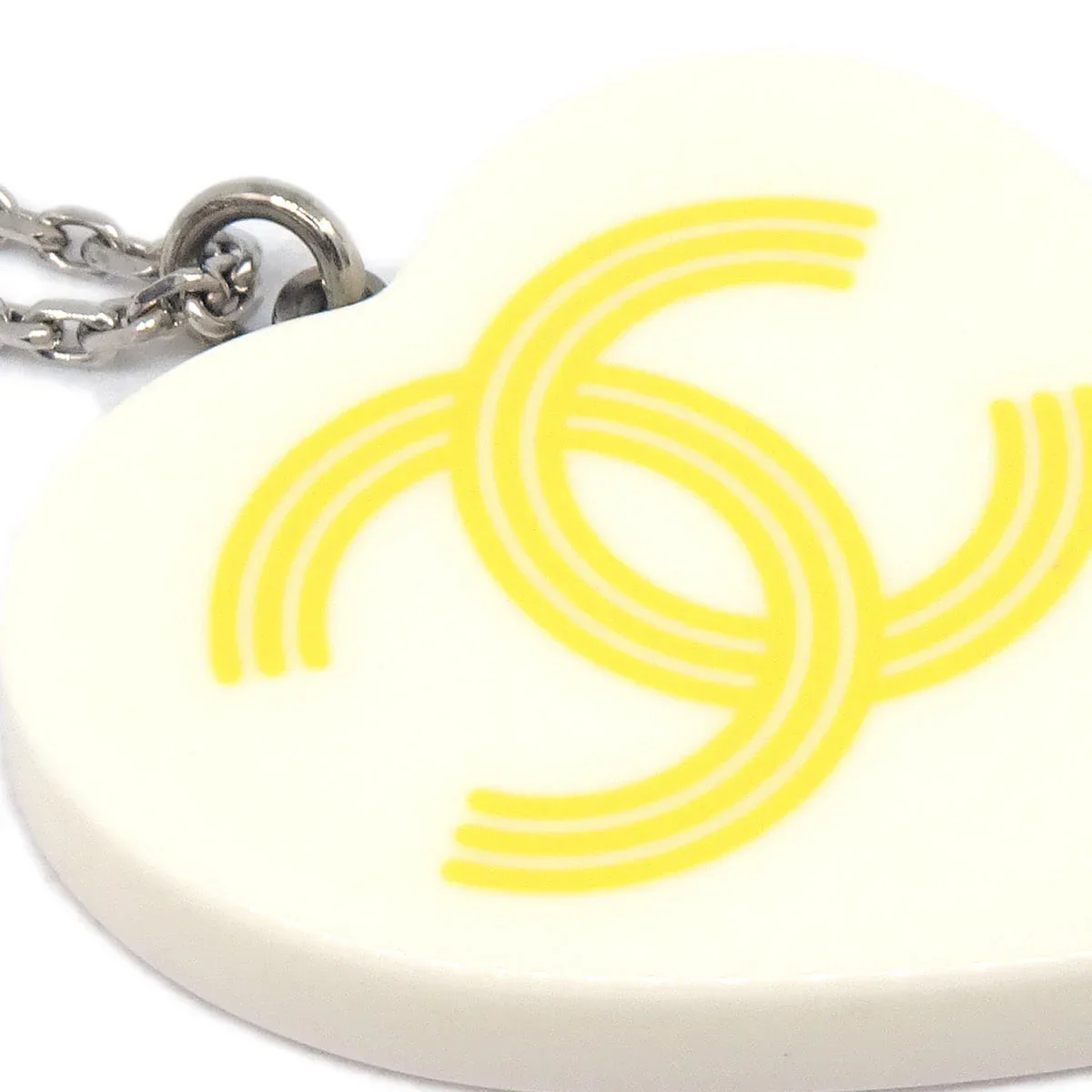 Chanel Heart Chain Necklace Pendant Silver 04C - Image 4