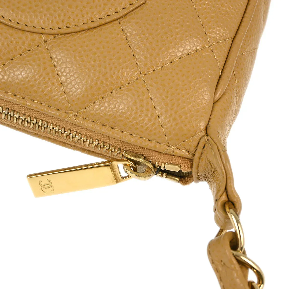 Chanel Beige Caviar Shoulder Bag - Image 5
