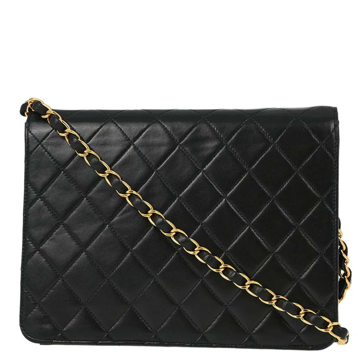 Chanel 2001-2003 Black Lambskin Turnlock Small Half Flap Shoulder - Image 2
