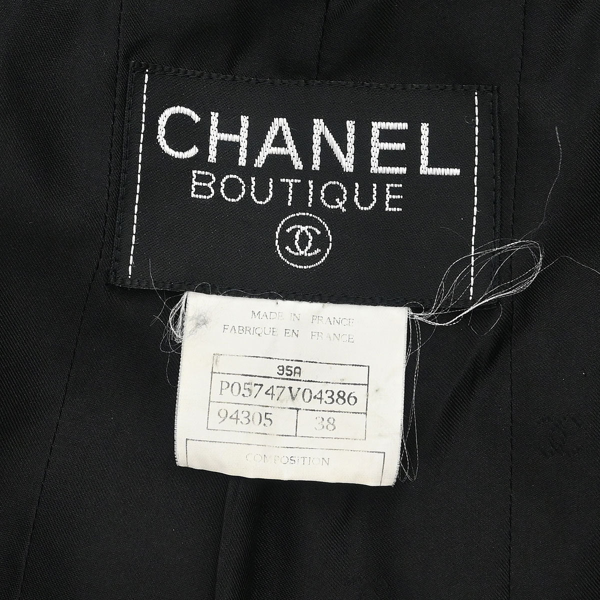 Chanel 1995 Single Breasted Jacket Black #38 - Image 9