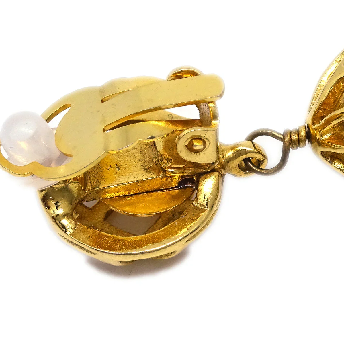 Chanel Dangle Earrings Gold Clip-On - Image 3