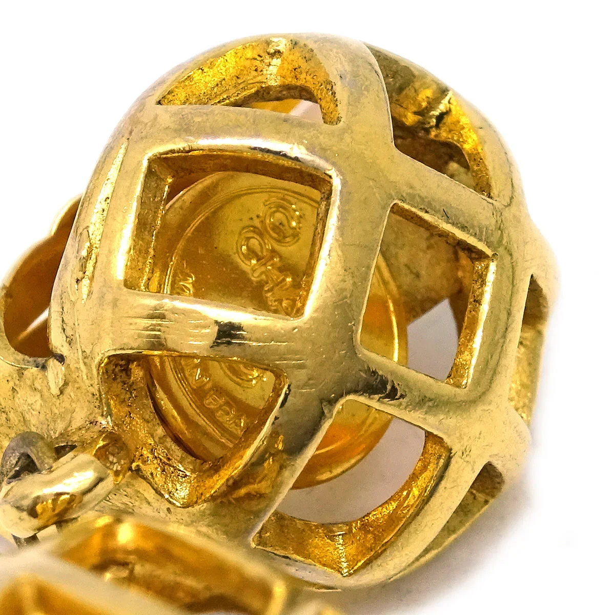 Chanel Dangle Earrings Gold Clip-On - Image 4