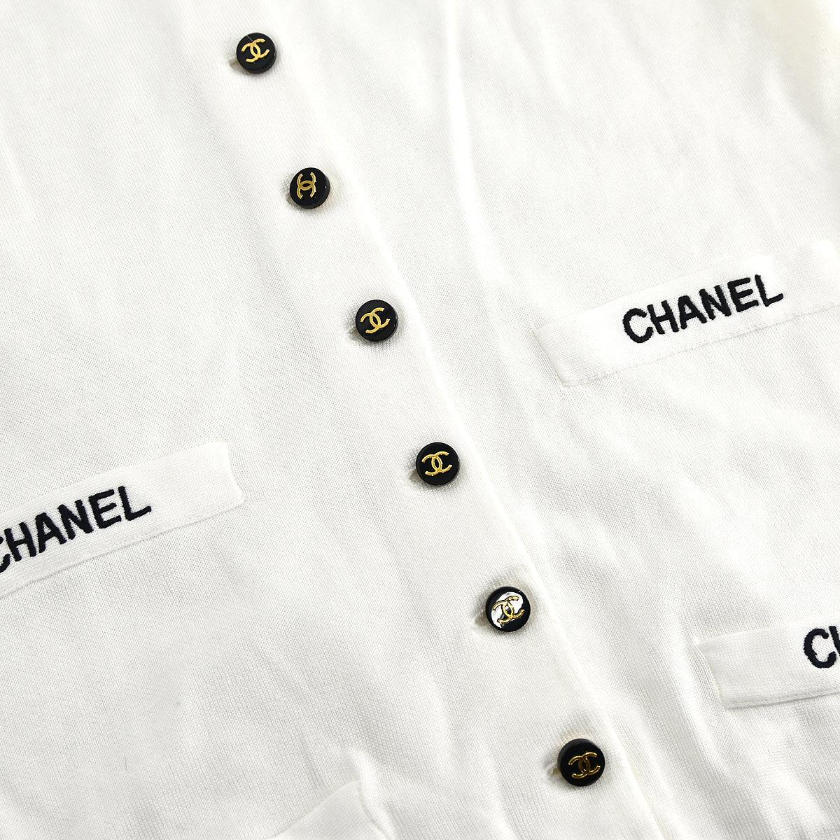Chanel Short Sleeve Cardigan White #34 - Image 4