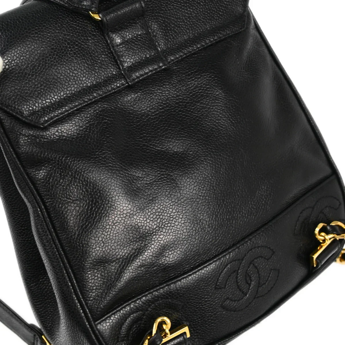 Chanel 1996-1997 Black Caviar Triple CC Backpack - Image 6