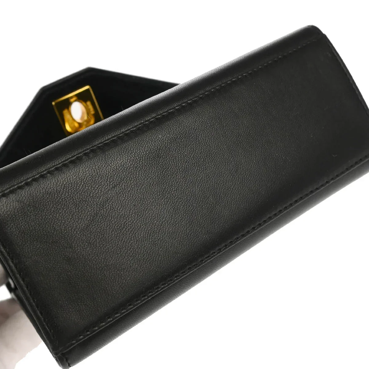 Chanel * 1996-1997 Black Leather Single Flap Handbag - Image 5
