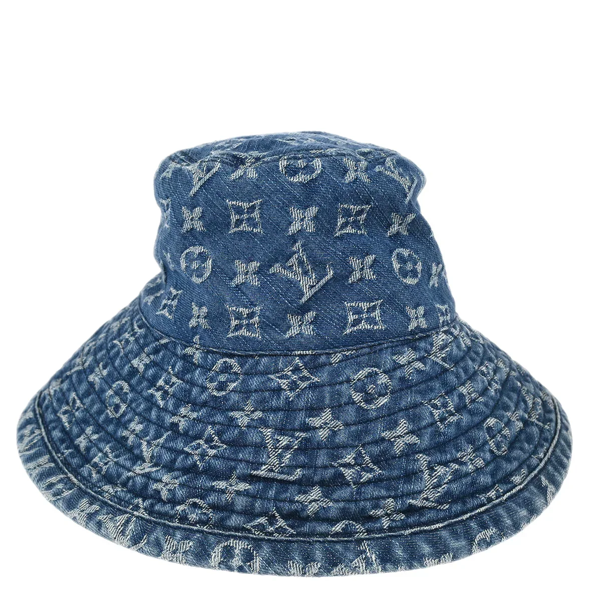 Louis Vuitton Blue Monogram Denim Bucket Hat #S Small Good - Image 2