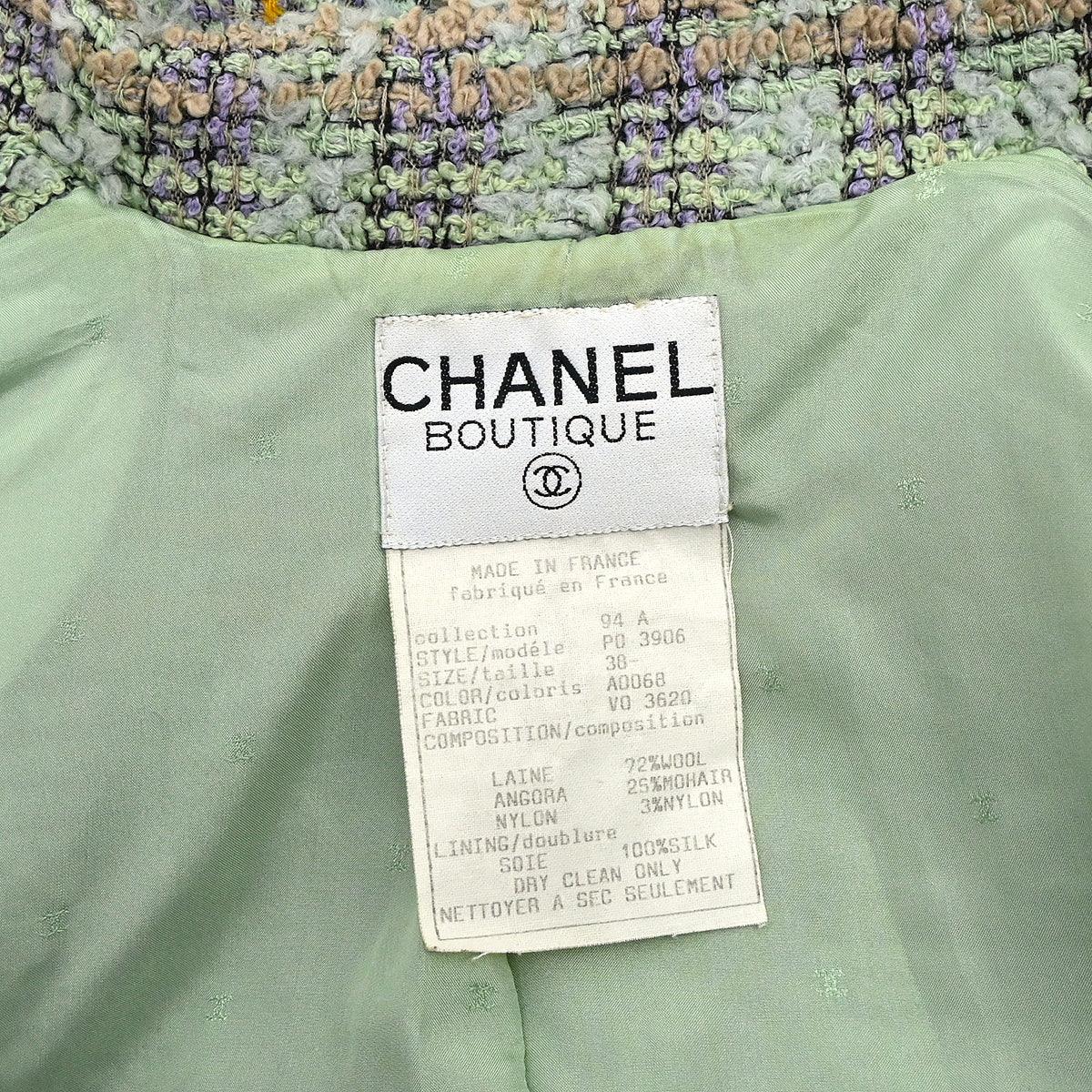 Chanel 1994 Single Breasted Jacket Light Green #38 - Image 9