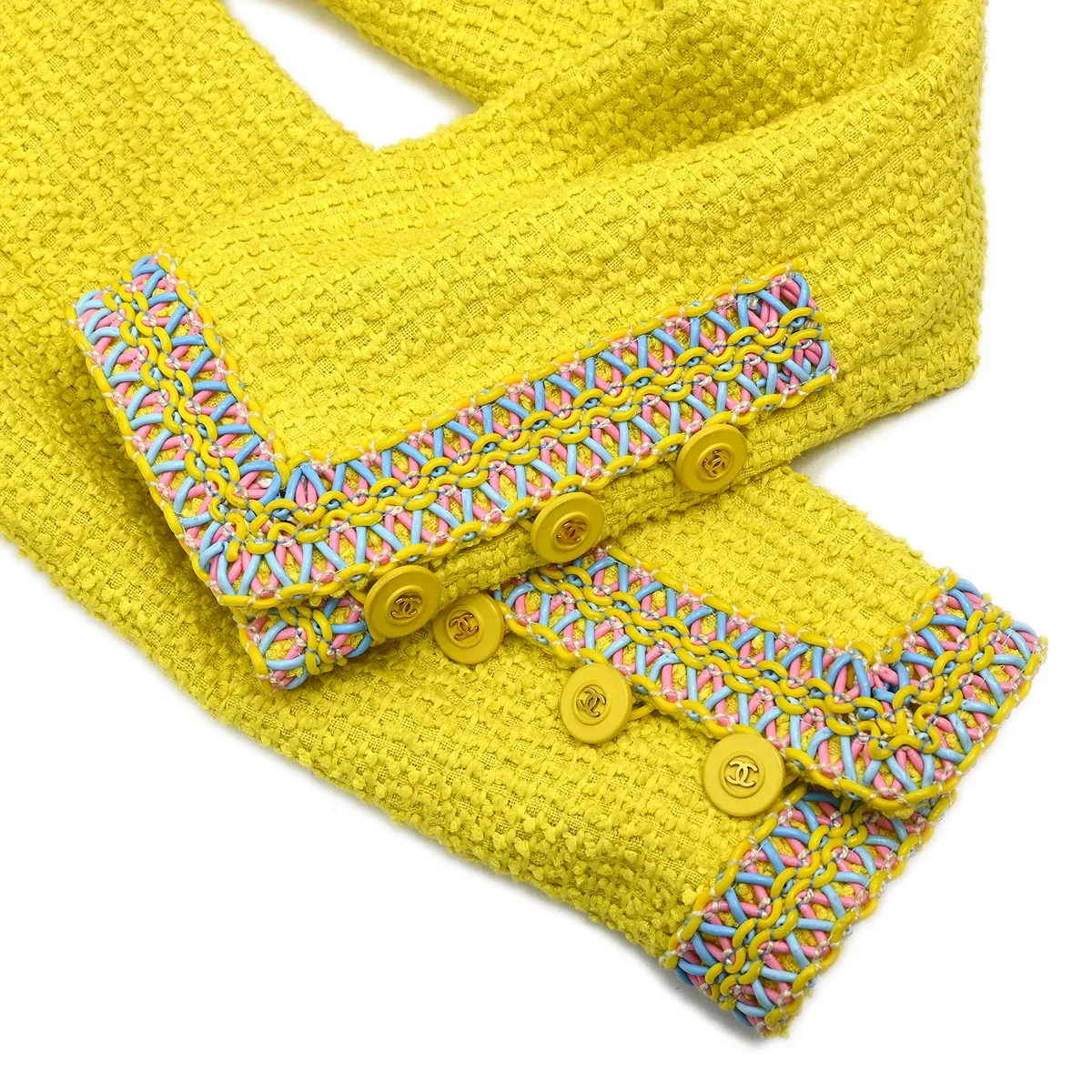 Chanel 1994 Collarless Jacket Yellow #38 - Image 5