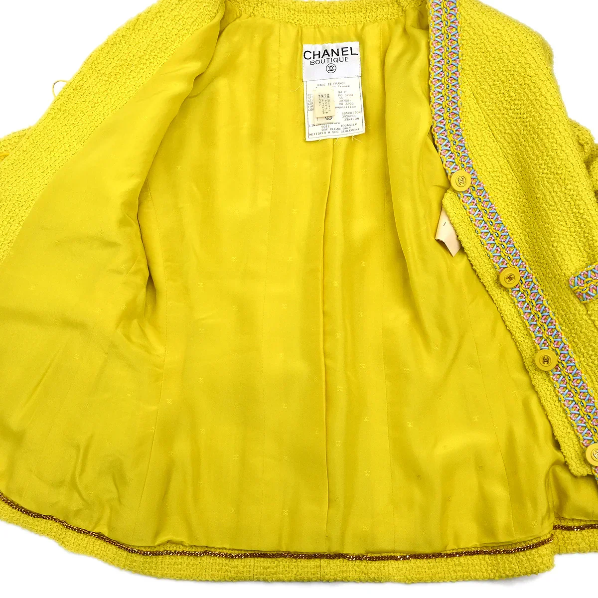 Chanel 1994 Collarless Jacket Yellow #38 - Image 7