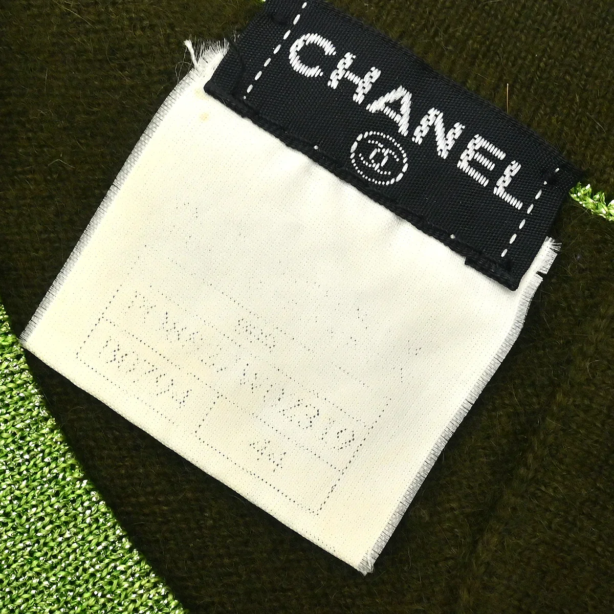 Chanel 1996 Short Sleeve Cashmere Sweater Khaki #44 - Image 4