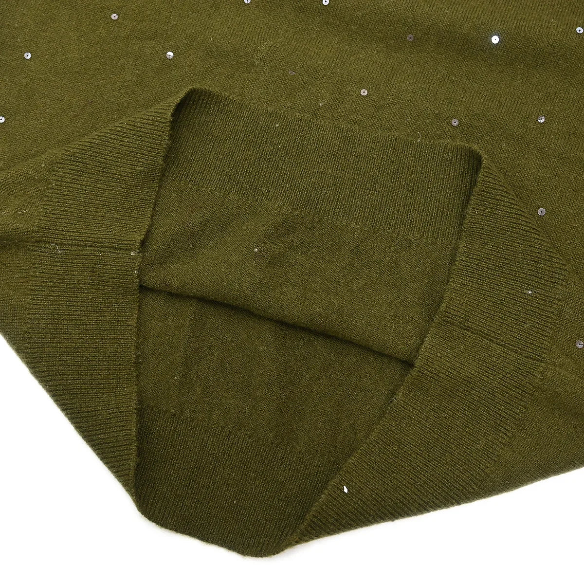 Chanel 1996 Short Sleeve Cashmere Sweater Khaki #44 - Image 6