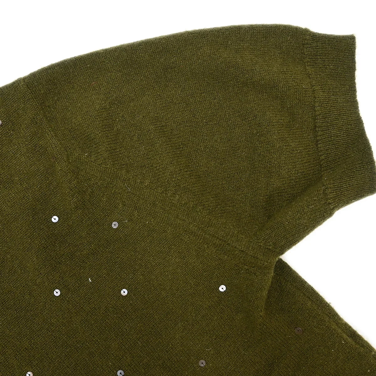 Chanel 1996 Short Sleeve Cashmere Sweater Khaki #44 - Image 7
