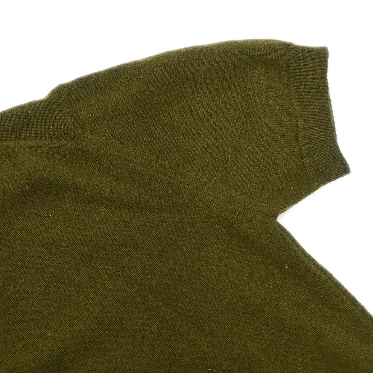 Chanel 1996 Short Sleeve Cashmere Sweater Khaki #44 - Image 9