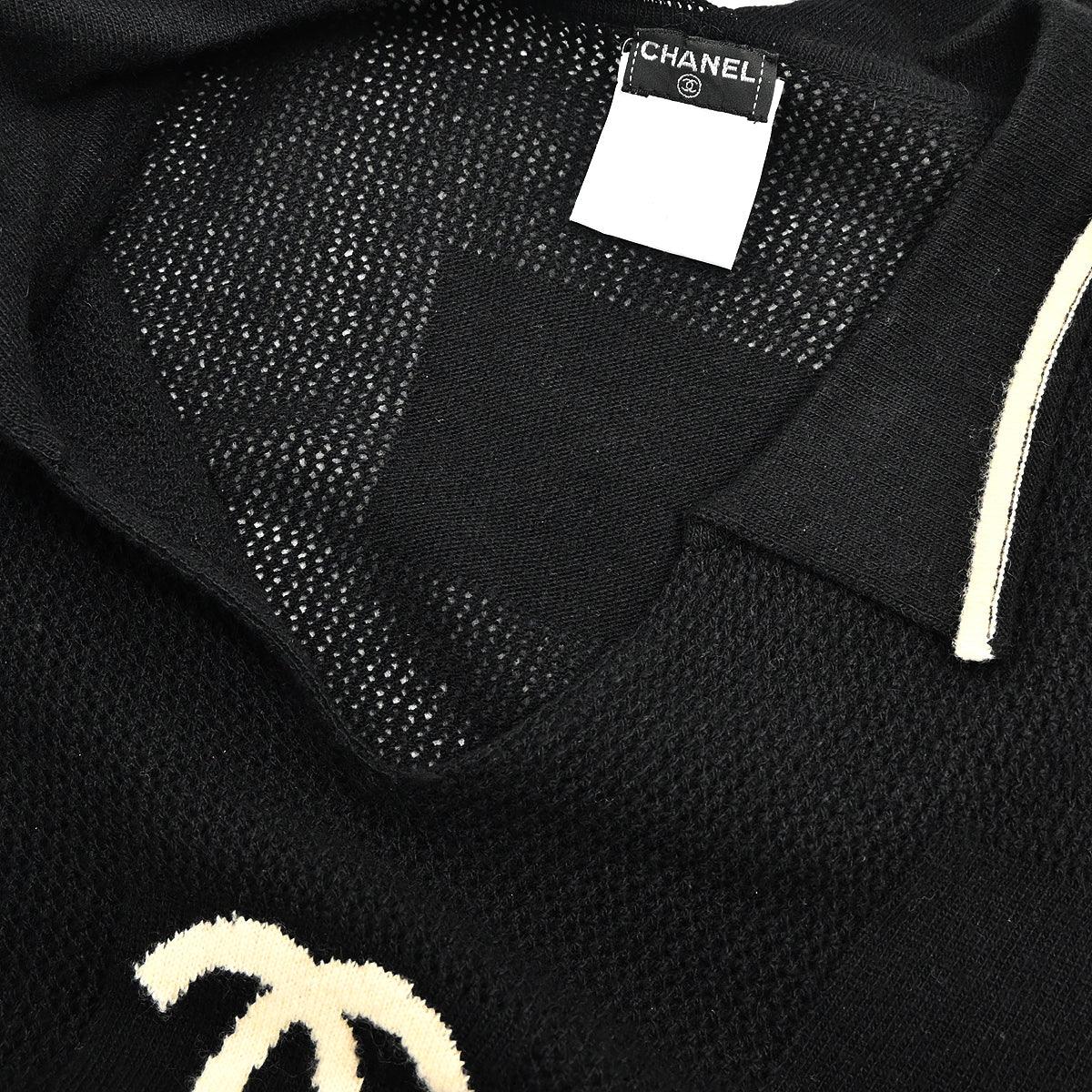 Chanel 2001 Short Sleeve Sweater Knit Top Black #40 - Image 6