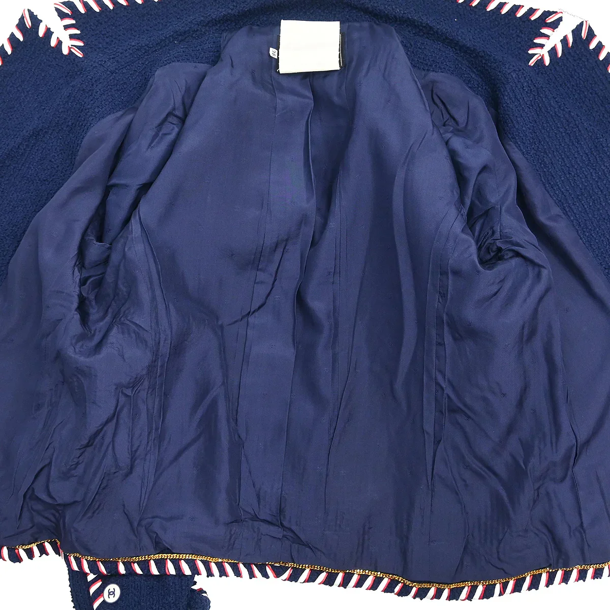 Chanel 1994 Setup Suit Jacket Skirt Navy #38 - Image 8