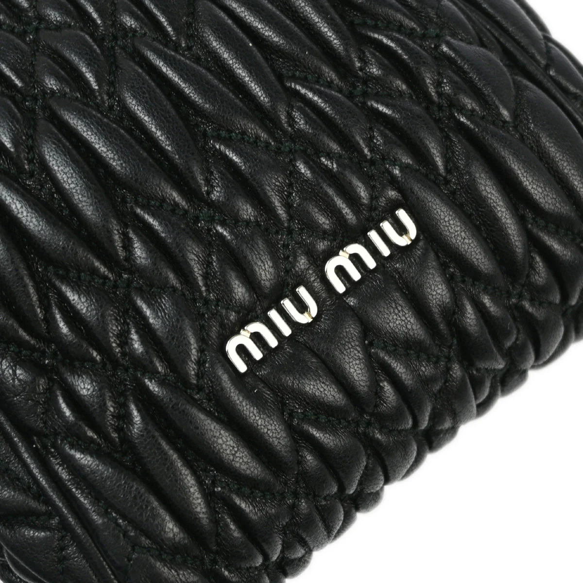 Miu Miu Black Lambskin Matelasse Shoulder Bag 194 - Image 4