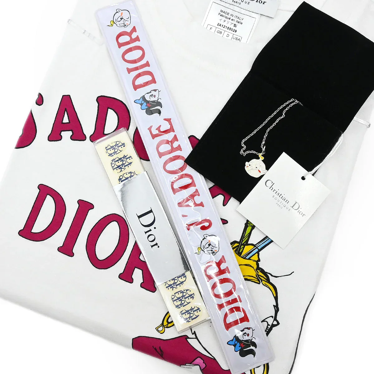 Christian Dior 2002 T-shirt Necklace Bangle Nail Seal Set #38 - Image 10