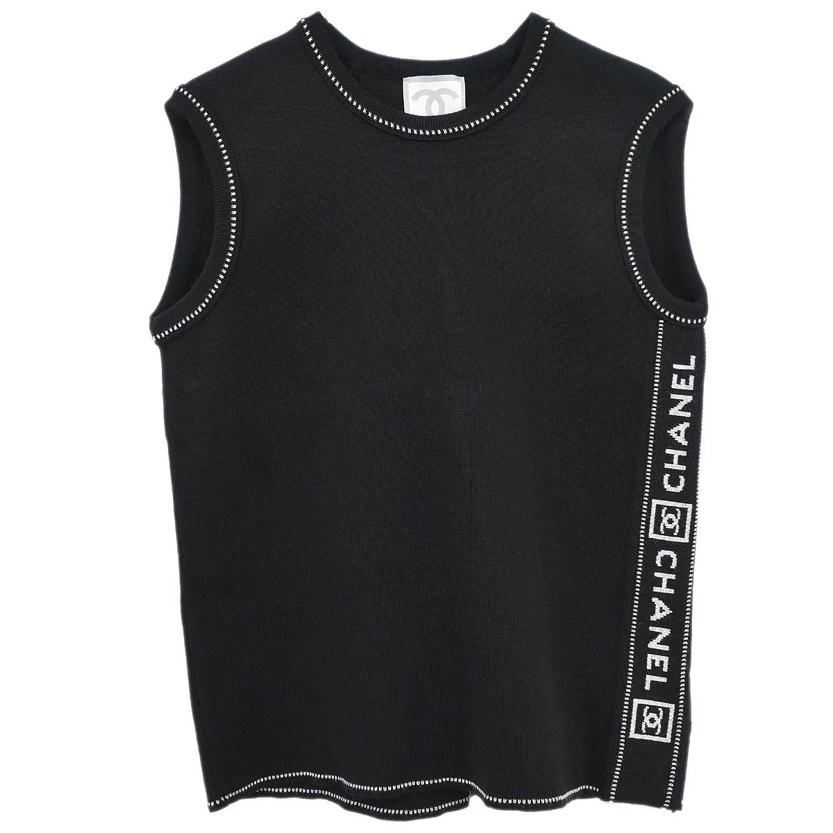 Chanel 2003 Sport Line Sleeveless Tank Top Black #42