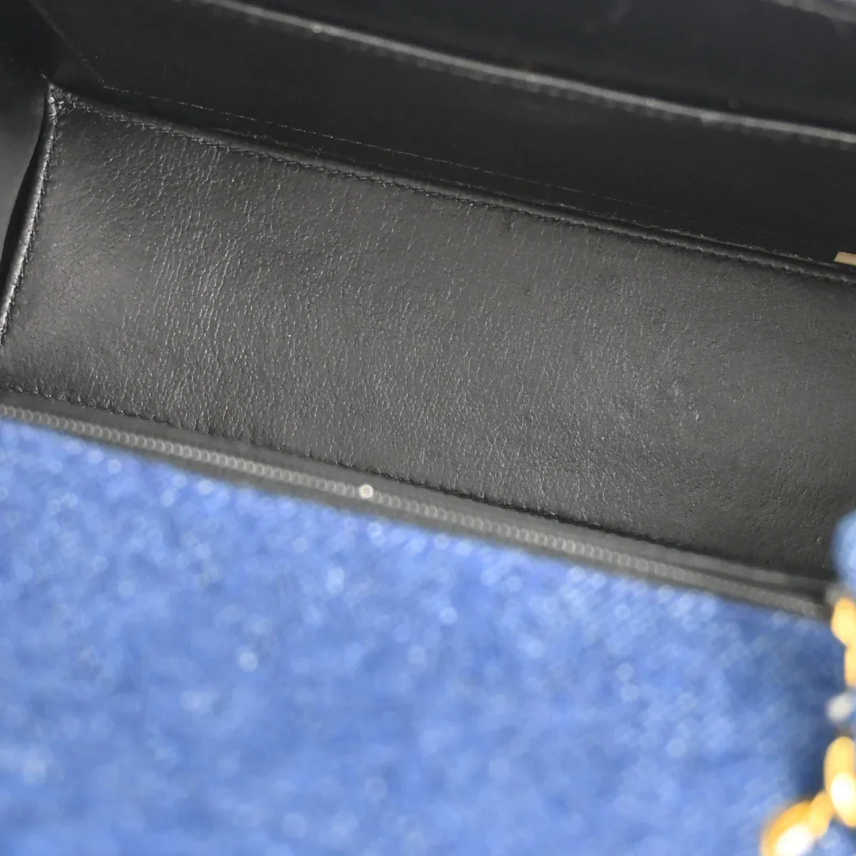 Chanel 1989-1991 Blue Denim Straight Flap Shoulder Bag - Image 9