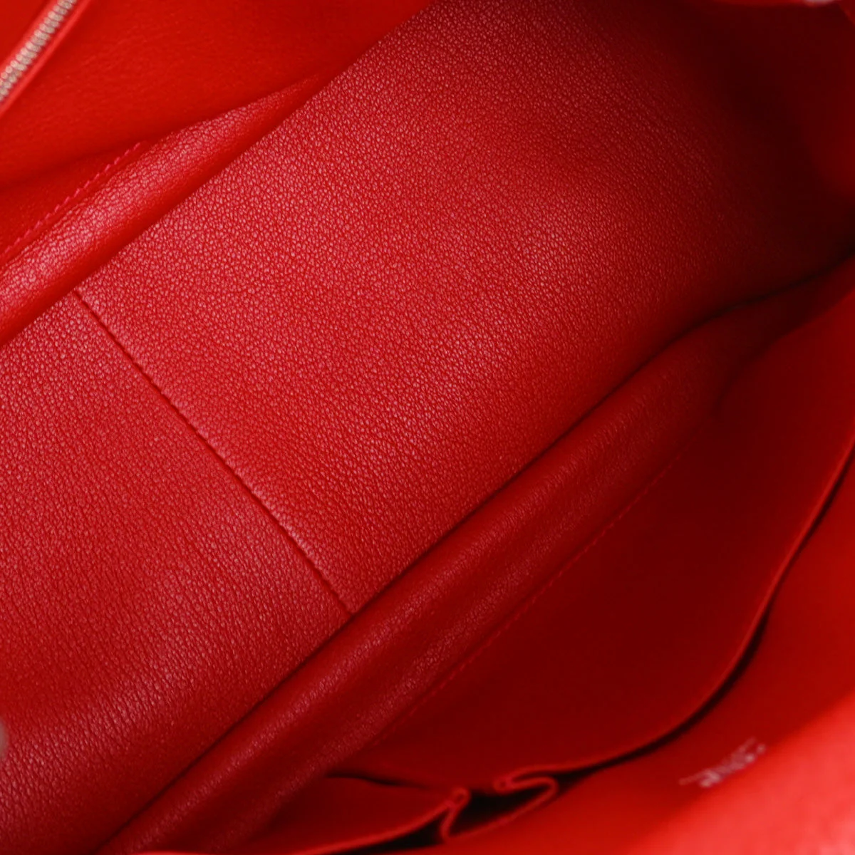 Hermes 2013 Red Taurillon Clemence Jypsiere 31 Shoulder Bag - Image 4