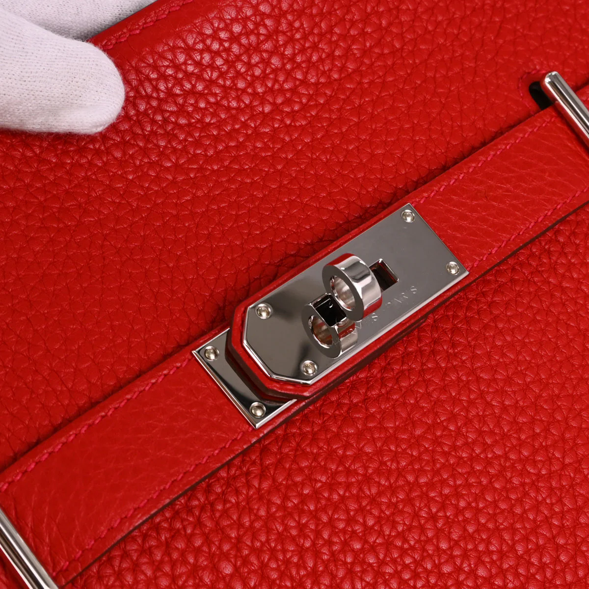 Hermes 2013 Red Taurillon Clemence Jypsiere 31 Shoulder Bag - Image 8