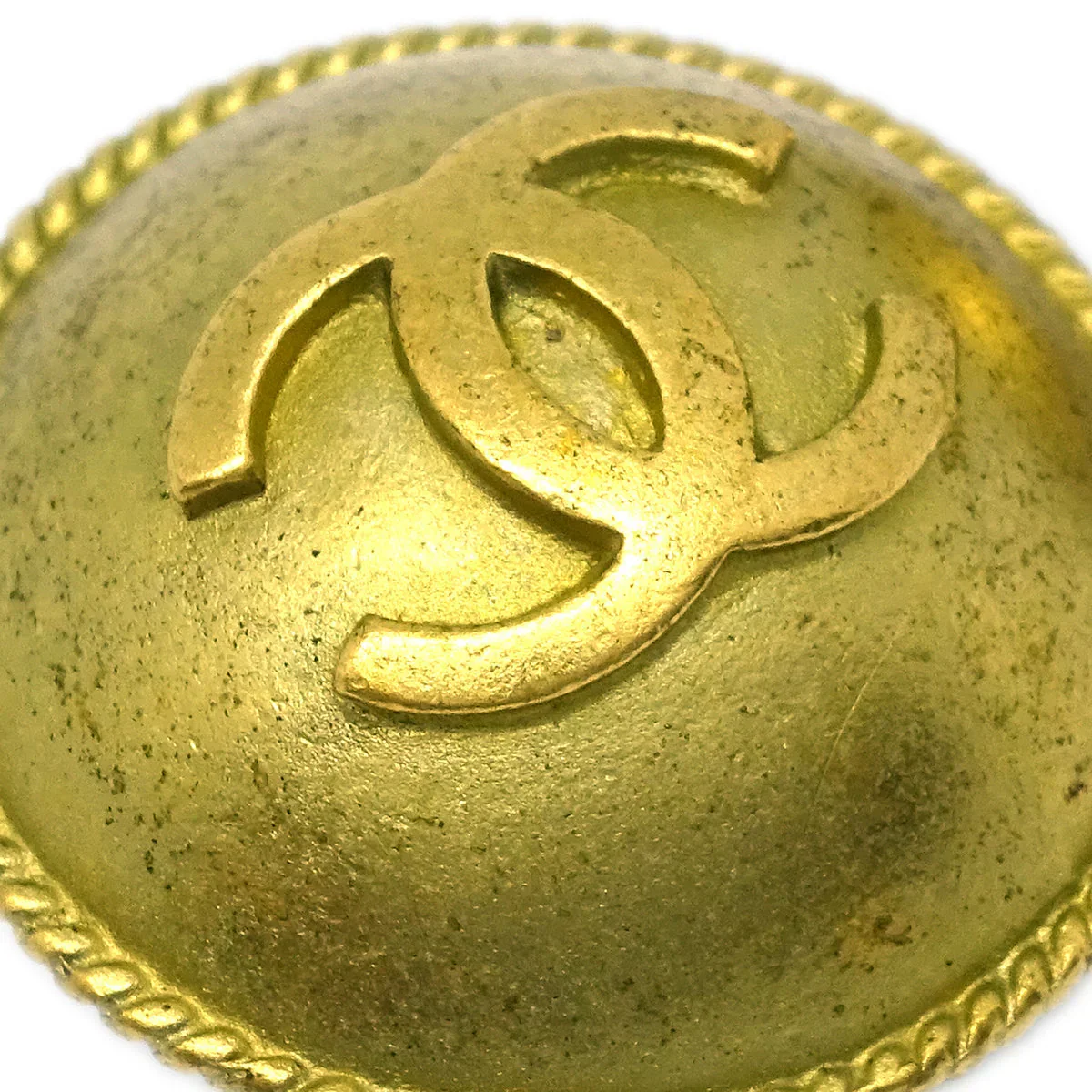 Chanel Gold Button Earrings Clip-On 94A - Image 2