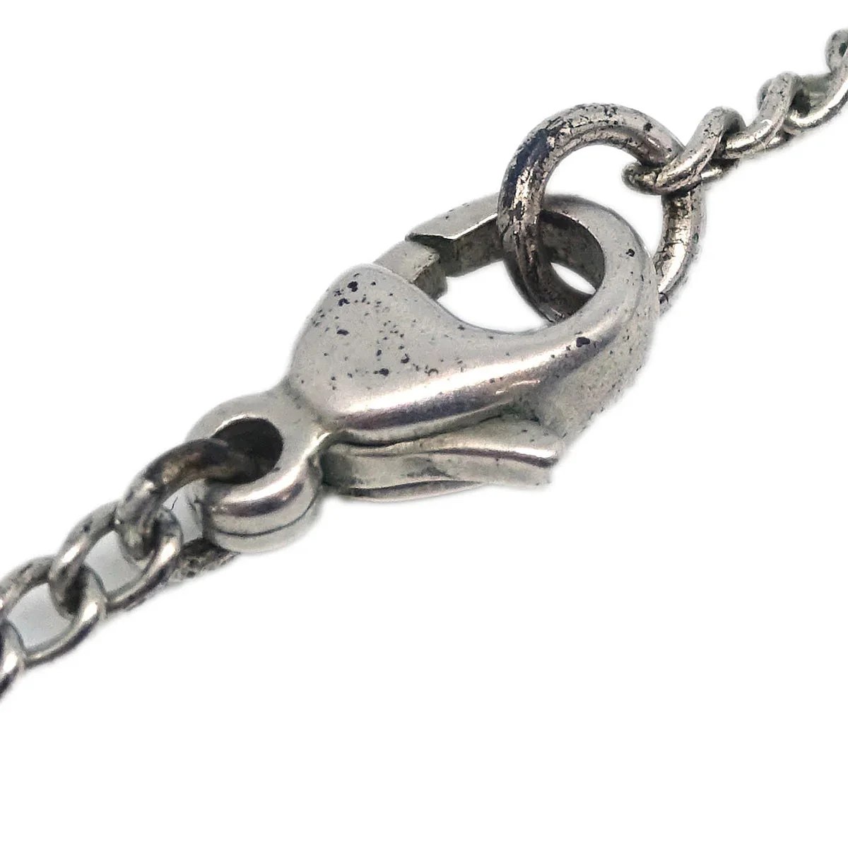 Chanel CC Chain Necklace Silver Black 04P - Image 3