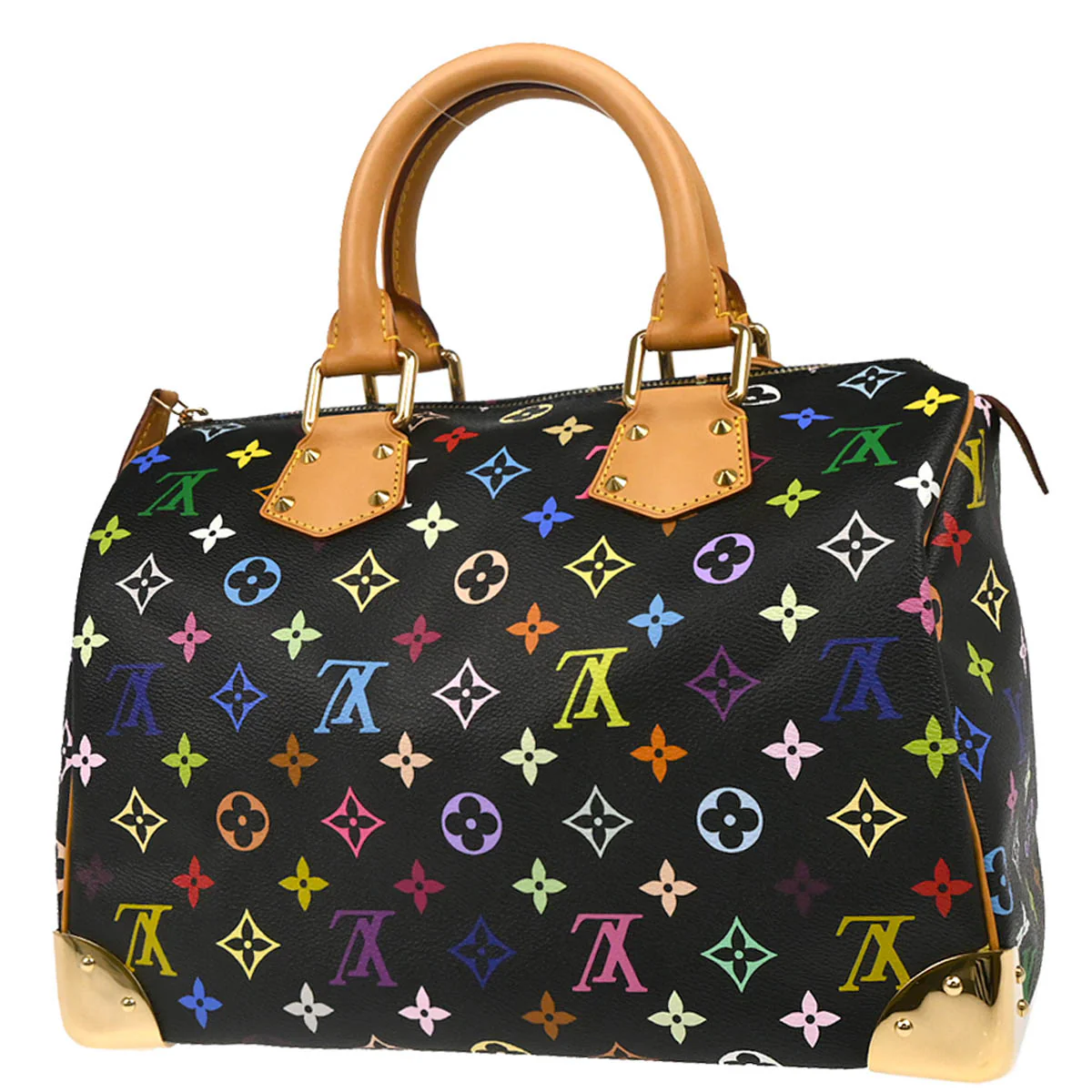 Louis Vuitton 2010 Black Monogram Multicolor Speedy 30 Handbag M92642 - Image 2