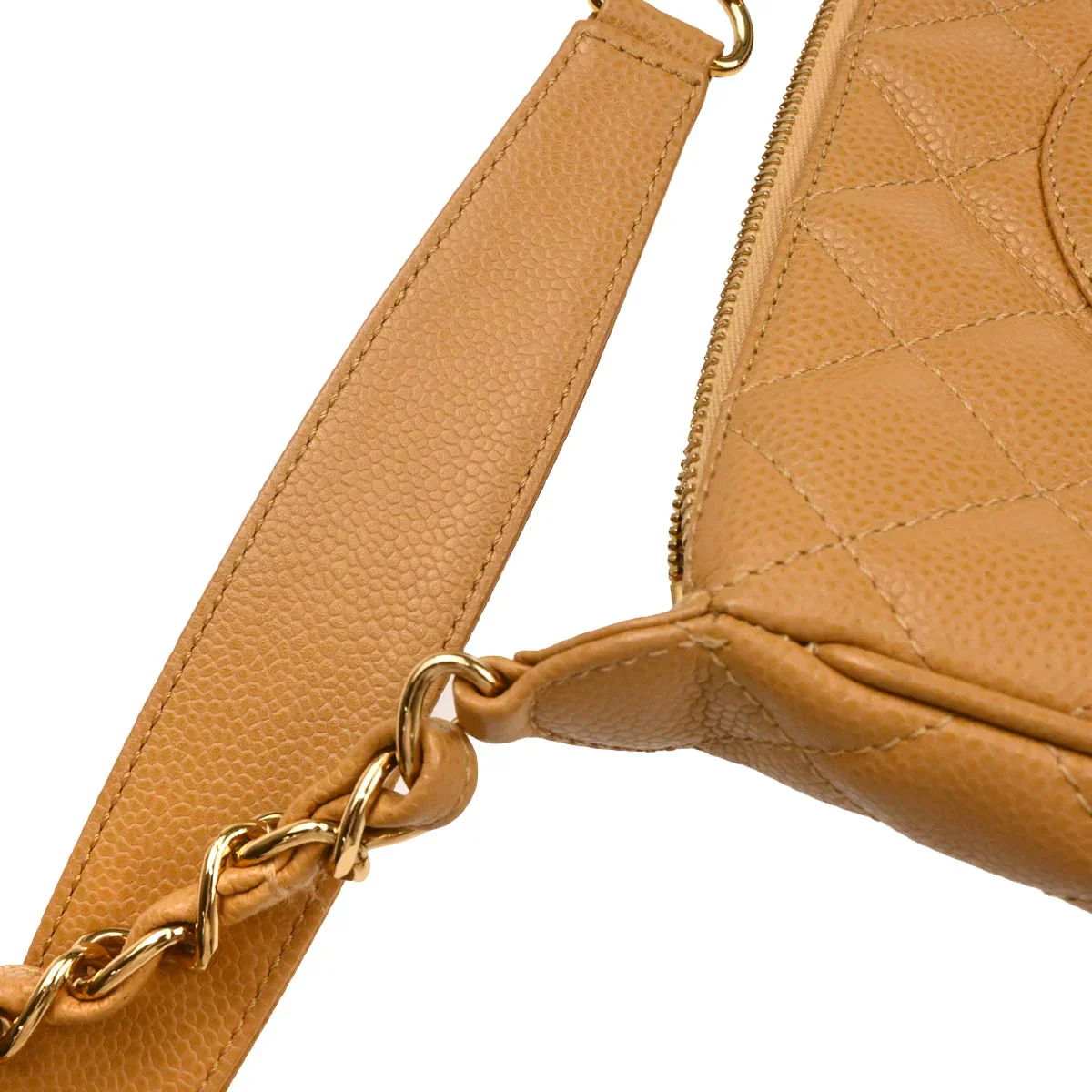 Chanel 2003-2004 Beige Caviar Handbag - Image 4