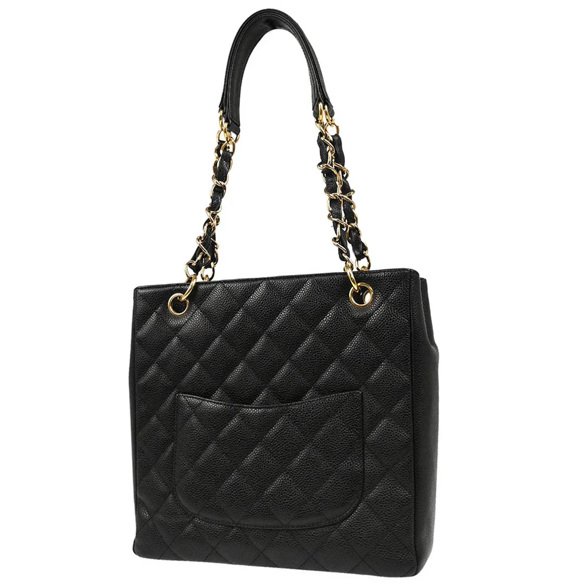 Chanel 2003-2004 Black Caviar Petite Shopping Tote PST Handbag - Image 2