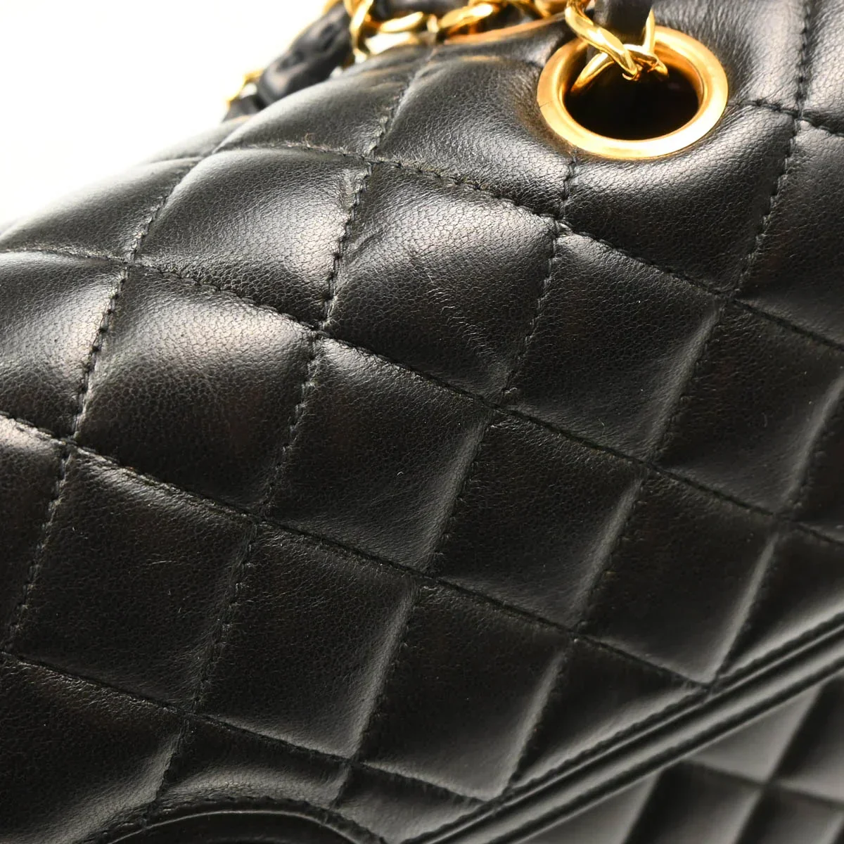 Chanel 1994-1996 Black Lambskin Paris Shoulder Bag - Image 7