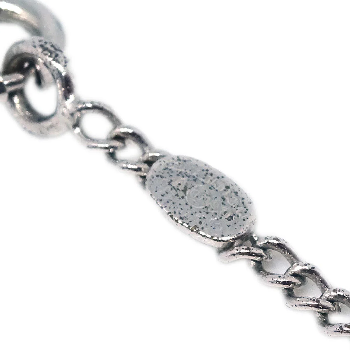 Chanel Chain Necklace Silver White 06V - Image 4