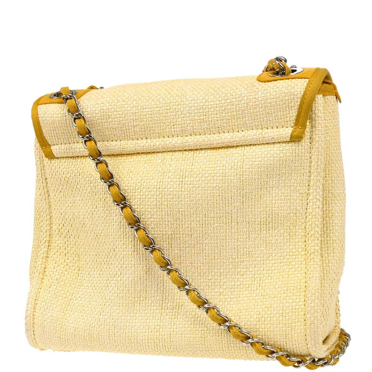 Chanel 2015-2016 Yellow Straw Deauville Shoulder Bag - Image 2