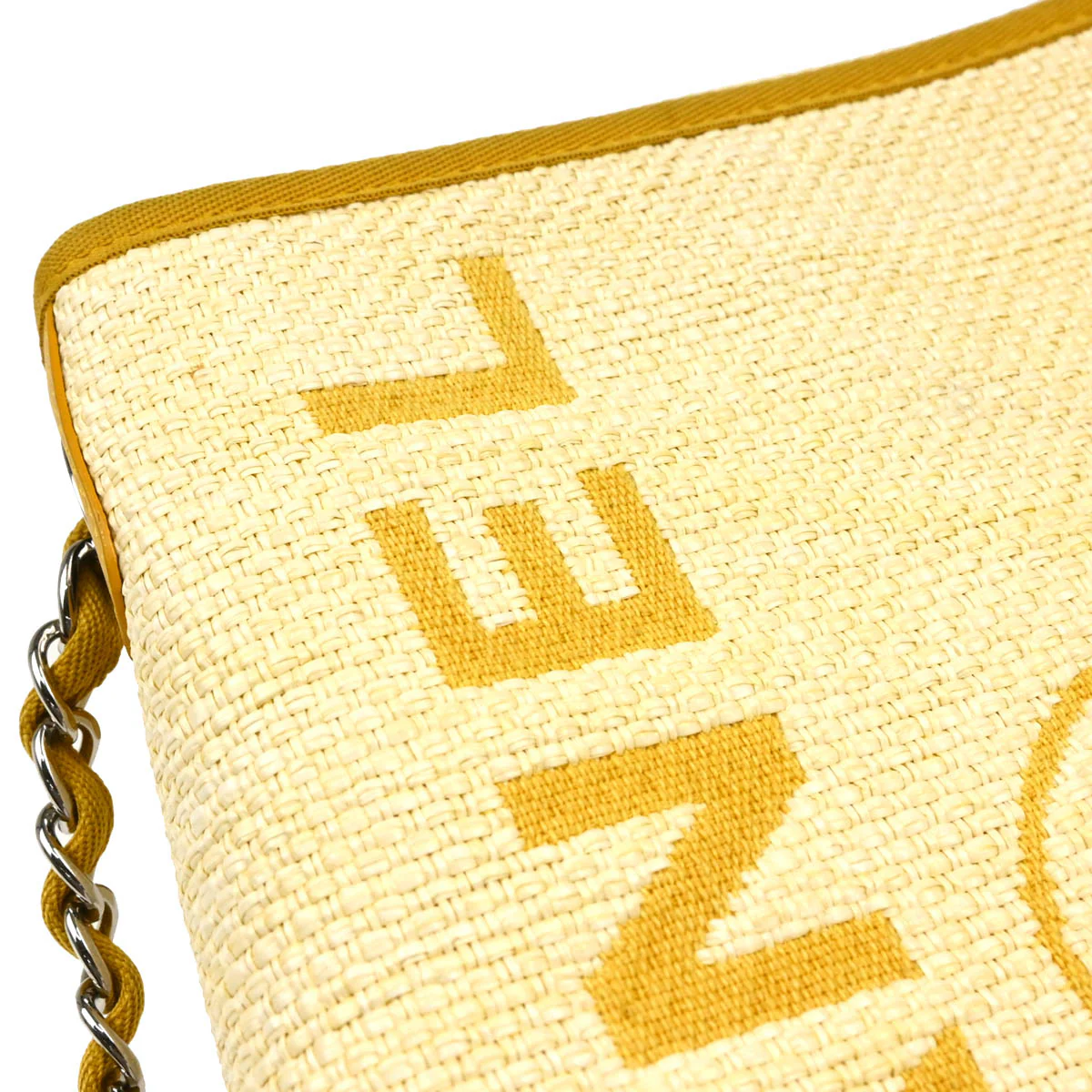 Chanel 2015-2016 Yellow Straw Deauville Shoulder Bag - Image 6