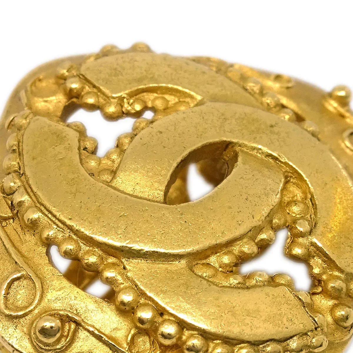 Chanel Rhombus Earrings Clip-On Gold 96A - Image 2