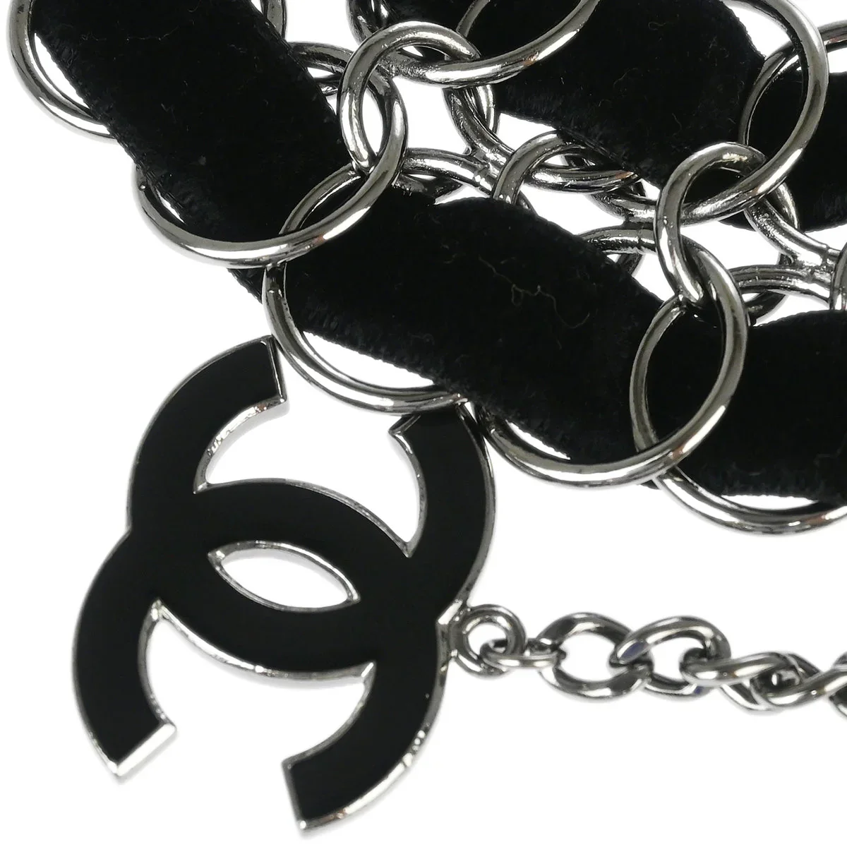 Chanel Black Velvet Belt 06A Small Good - Image 3