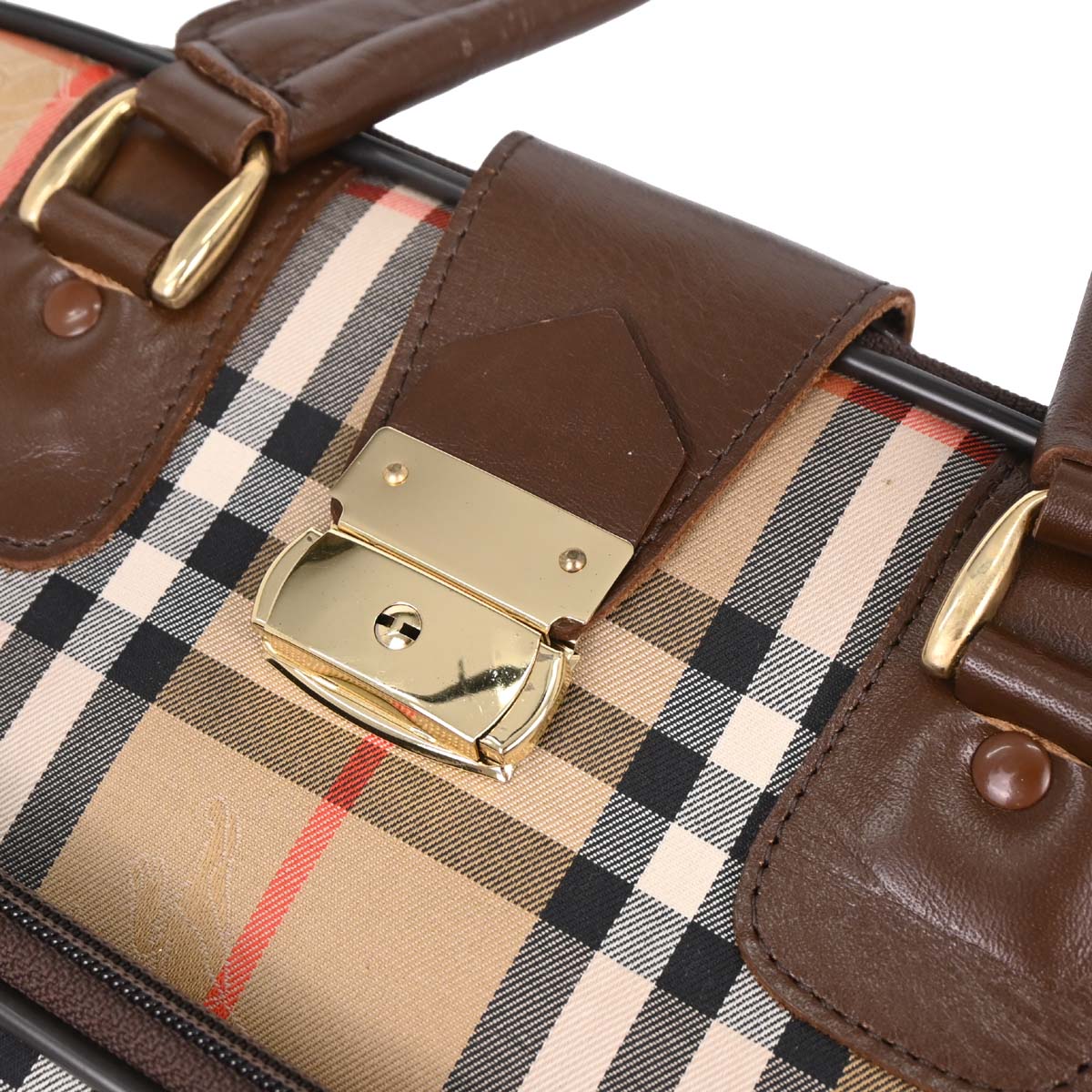 Burberrys Beige Brown House Check Garment Bag - Image 5