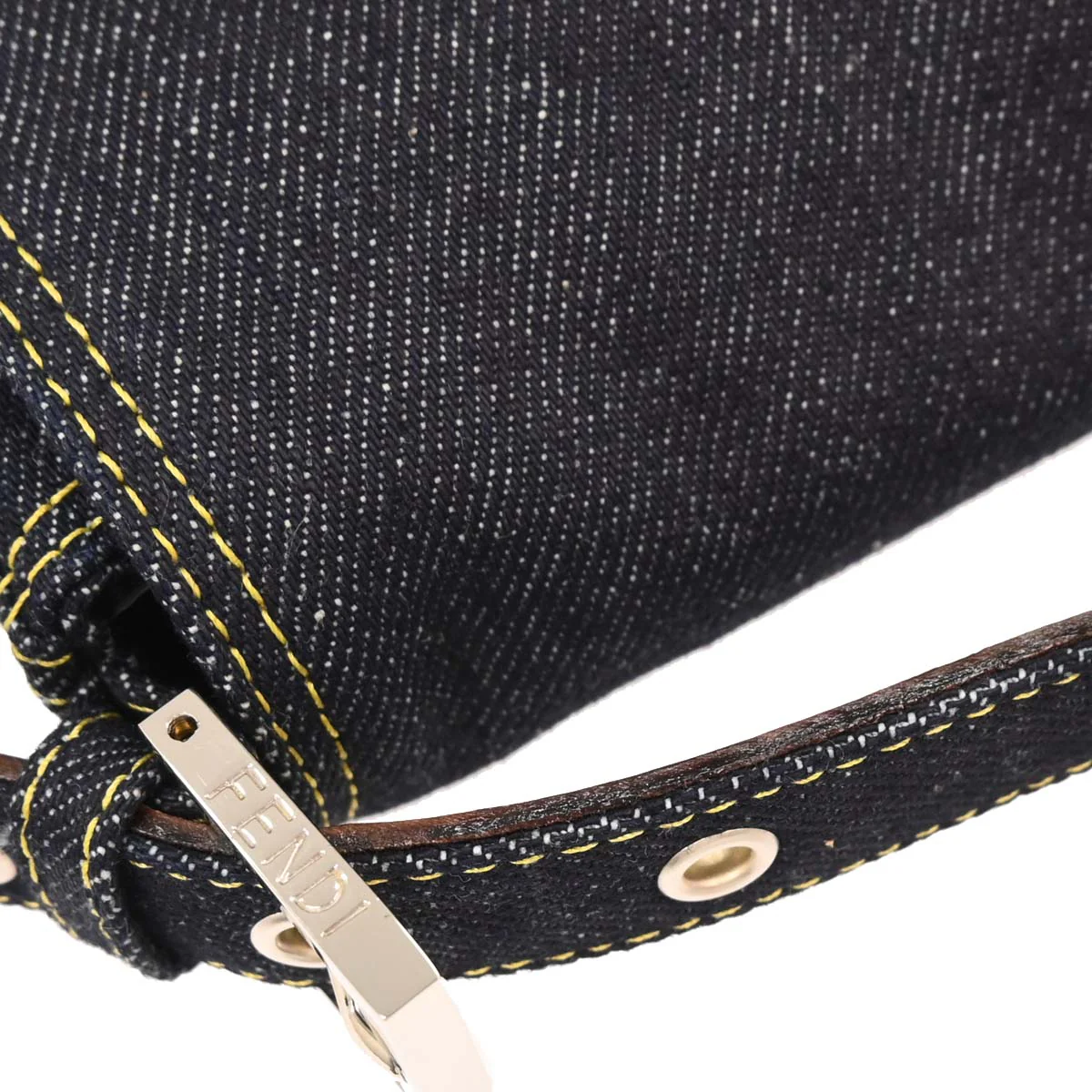 Fendi Navy Denim Baguette Handbag - Image 5