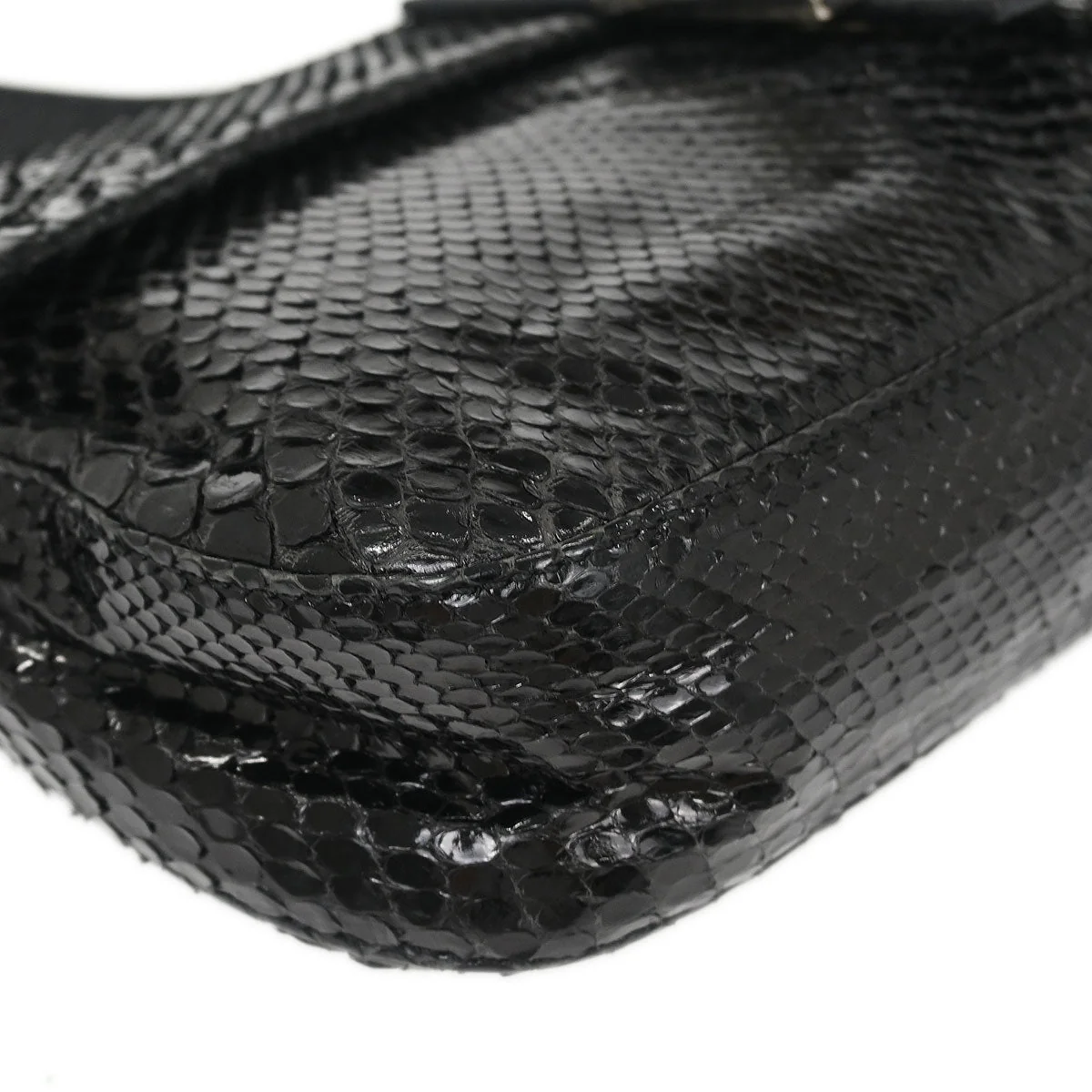 Fendi * Black Python Baguette Handbag - Image 3