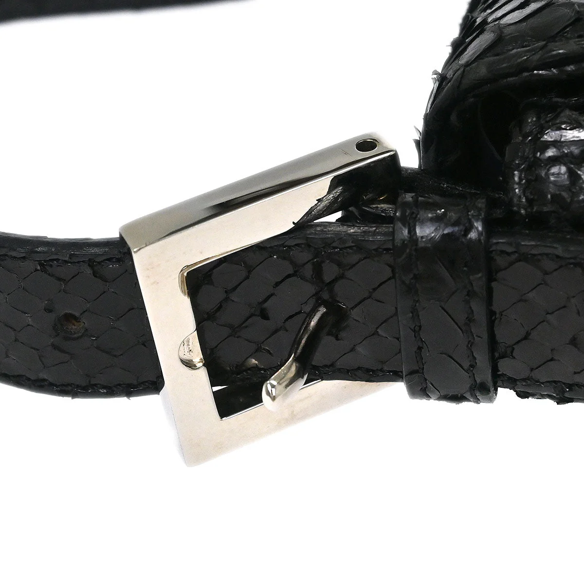 Fendi * Black Python Baguette Handbag - Image 5